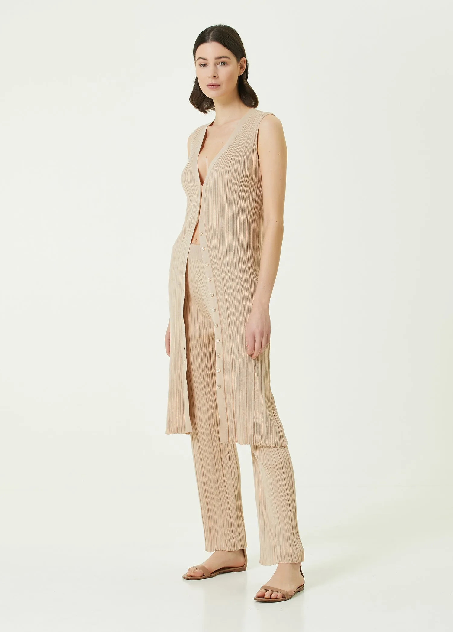 Beymen Collection Sleeveless Knitwear Cardigan Stone