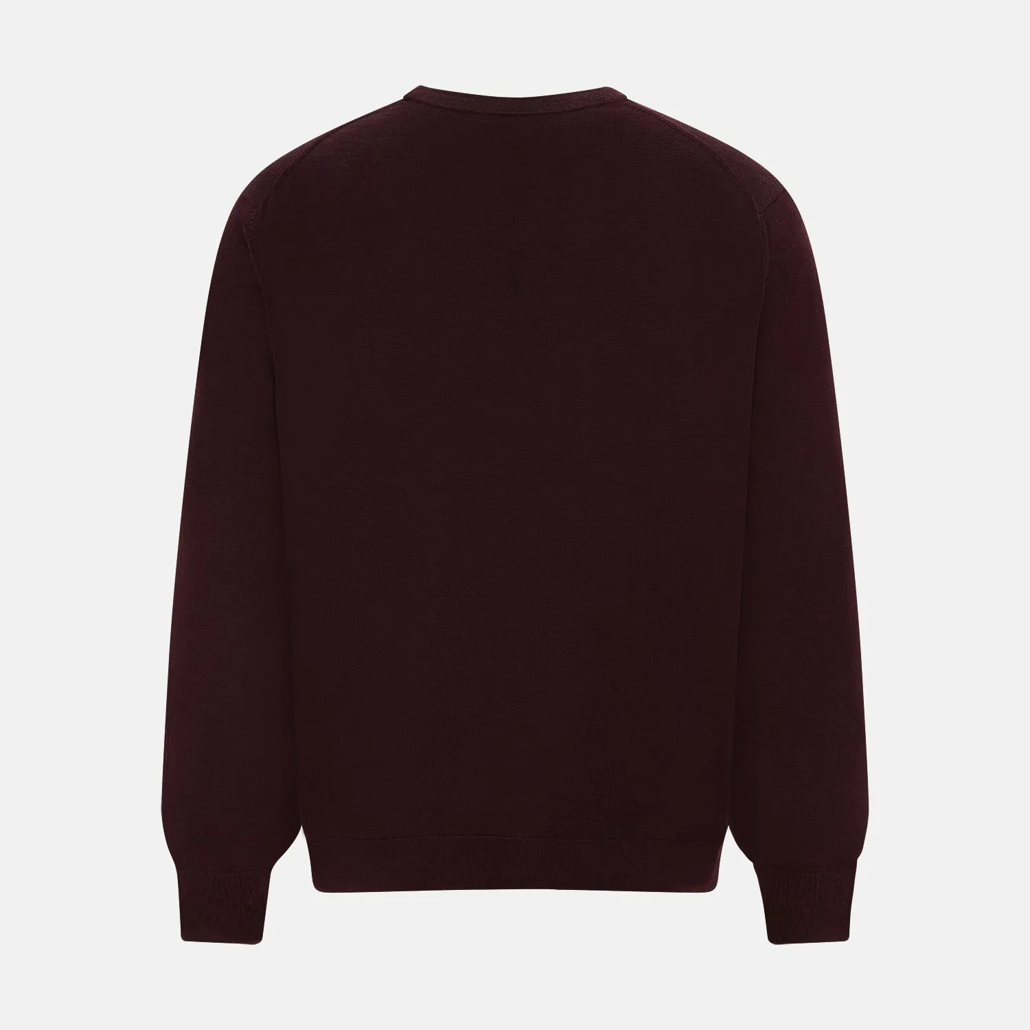 Burgundy Fine Merino V-Neck Cardigan