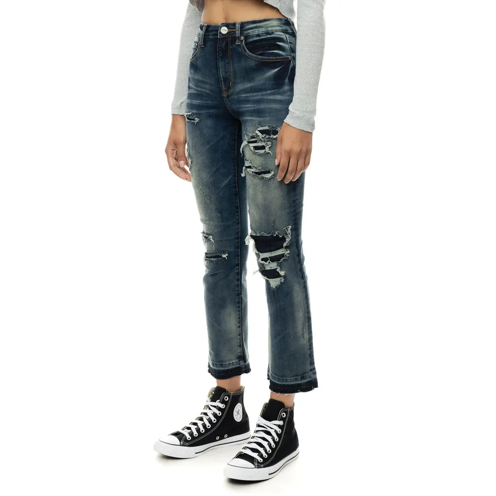 High Rise Super Skinny Heavy Ripoff Jeans - Rio Blue