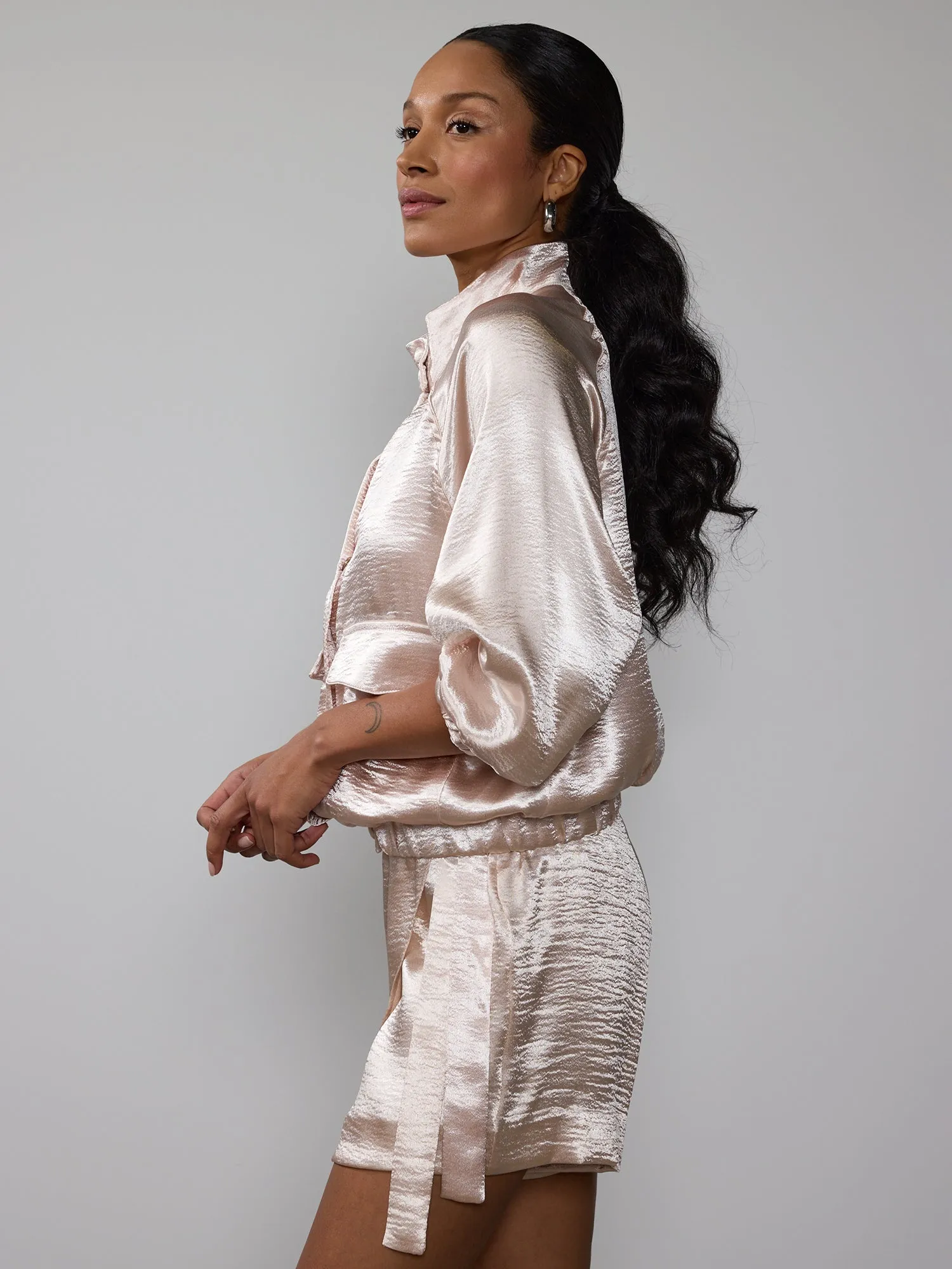 Liquid Shine Bomber Jacket