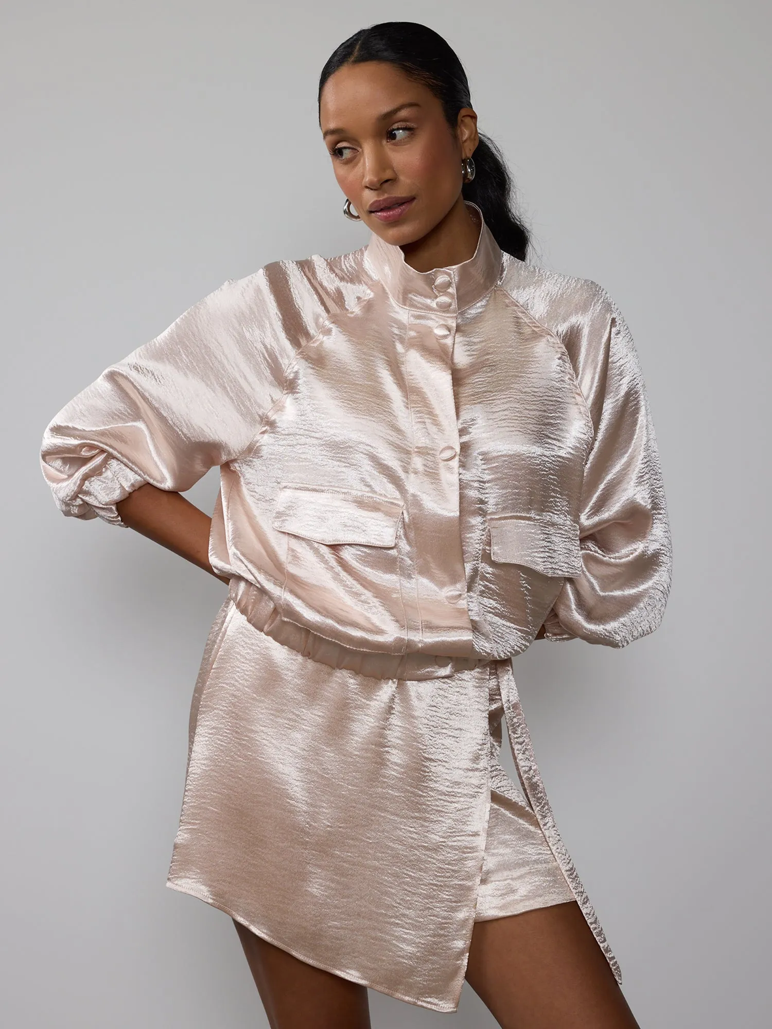 Liquid Shine Bomber Jacket