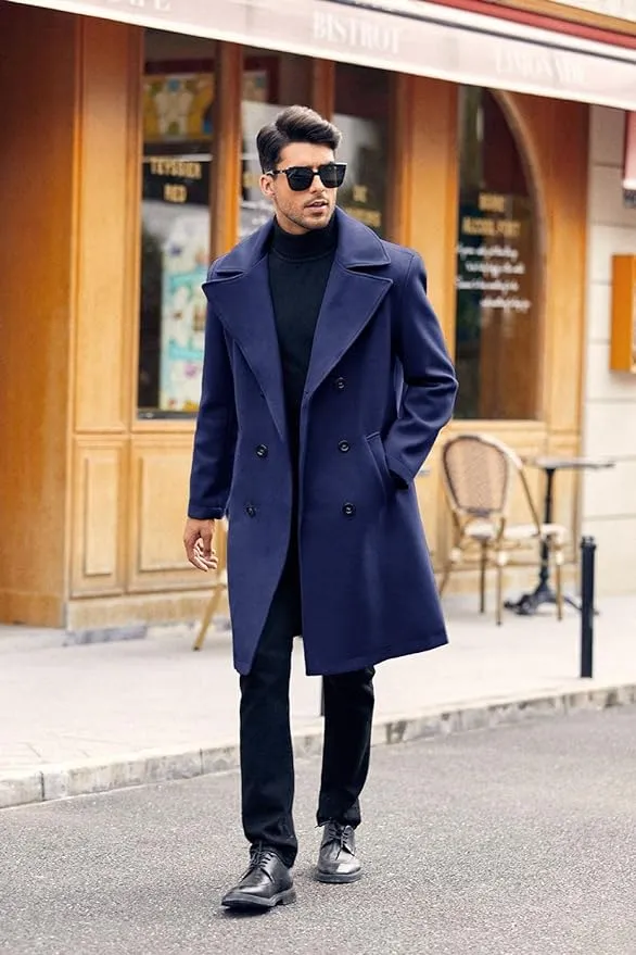 Men's Stylish Army Green Lapel Collar Breasted Trench Coat
